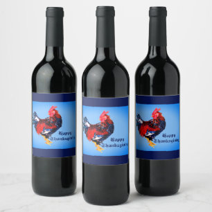 mannetjes galinacous, rooster Gepersonaliseerd Wijn Etiket