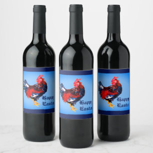 mannetjes galinacous, rooster Gepersonaliseerd Wijn Etiket