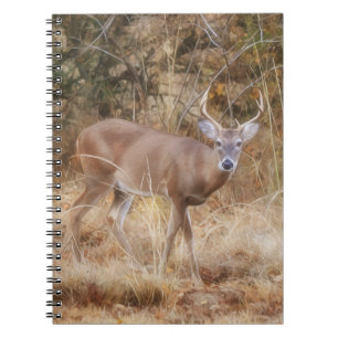 Mannetjeshert in een herfstweide journaal notitieb notitieboek