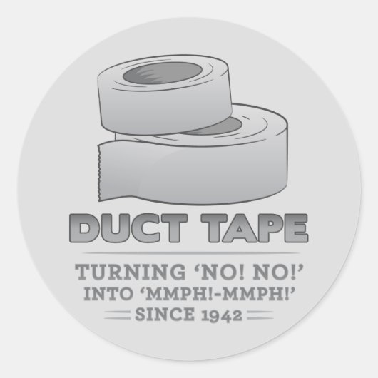 mannetjestape - nee! nee! mmph! mmph! grappig! ronde sticker (Voorkant)