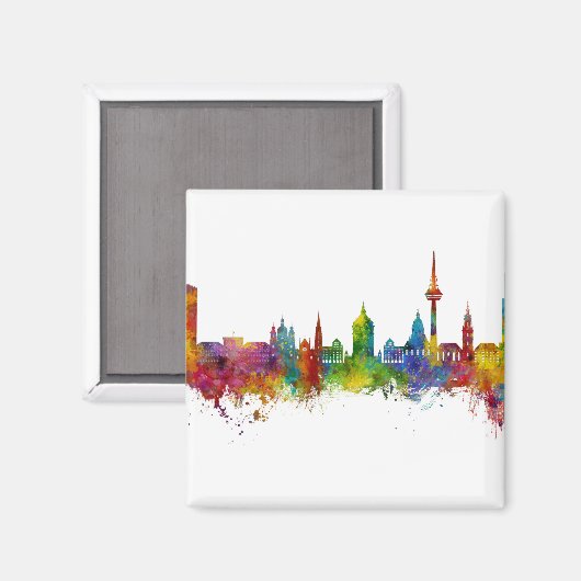 Mannheim Germany Skyline Magneet (Voorkant / Achterkant)