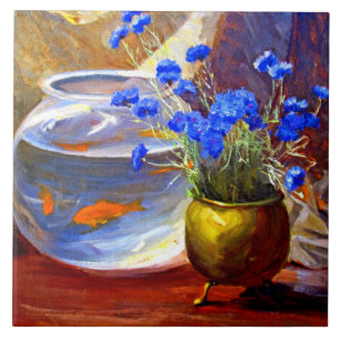 Mannheim - Goldfish Bowl en Flowers Tegeltje