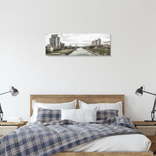 Mannheim Neckar (Neckarpromenade) Canvas Afdruk (Insitu (Slaapkamer))