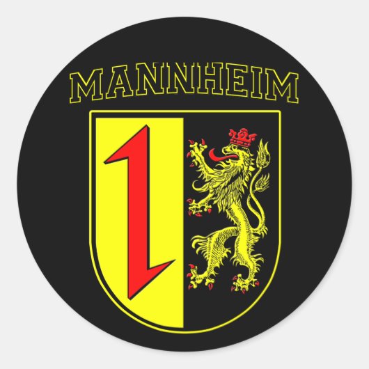 Mannheim Wappen/Crest Ronde Sticker (Voorkant)