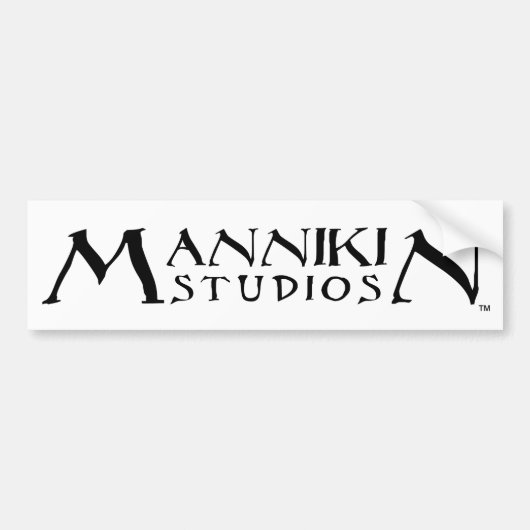 Mannikin Studios standaard logo bumper Bumpersticker (Voorkant)
