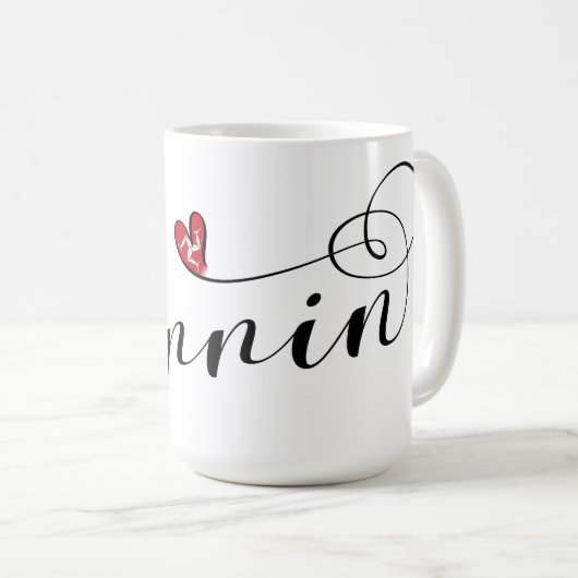 Mannin, Isle of Man Flag Heart, Manx Koffiemok (Voorkant rechts)