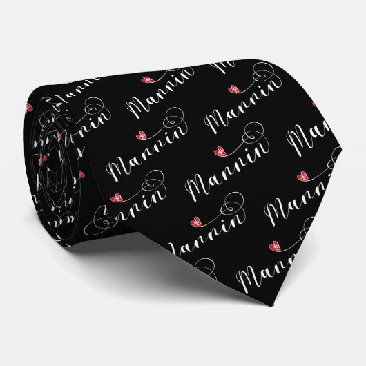 Mannin, Isle of Man Flag Heart, Manx Stropdas (Opgerold)