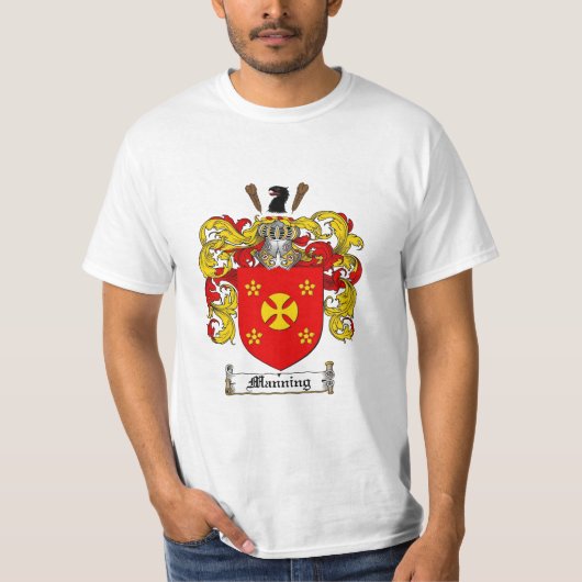 Manning Family Crest - Manning Coat of Arms T-shirt (Voorkant)