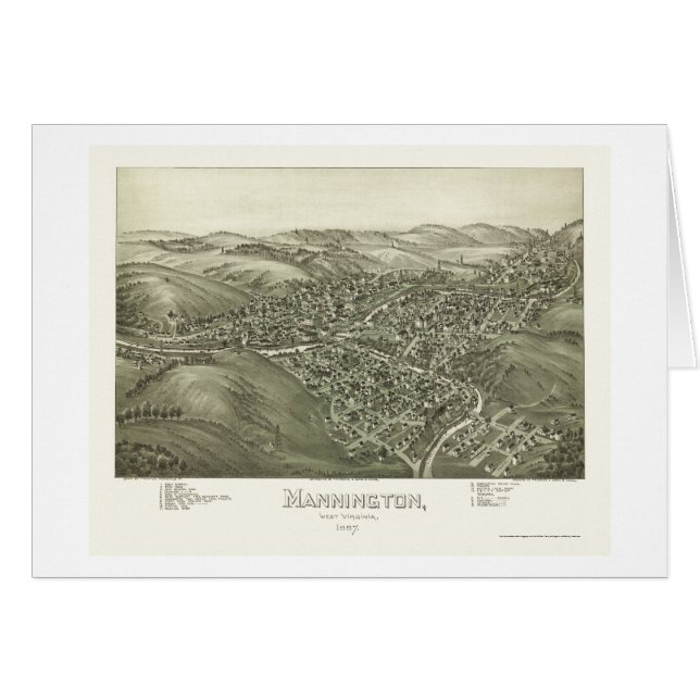 Mannington, carte panoramique de WV - 1897 (Devant horizontal)