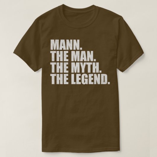 MannMann Familienaam Mann Achternaam Mann M T-shirt (Design voorkant)