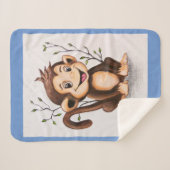 Manny de Monkey Sherpa Deken (Voorkant (horizontaal))