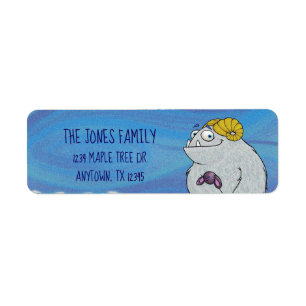 Manny the Yeti, retourneert adreslabels Etiket