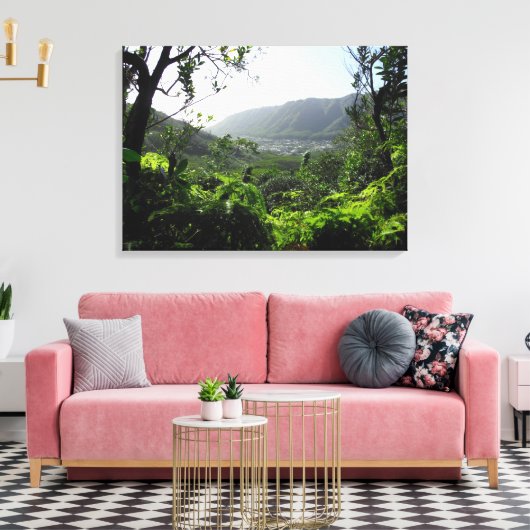 Manoa Valley, Hawaï Canvas Afdruk (Insitu (Woonkamer))