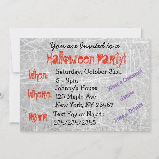 Manoir hanté par les invitations à la fête d'Hallo (Dos)