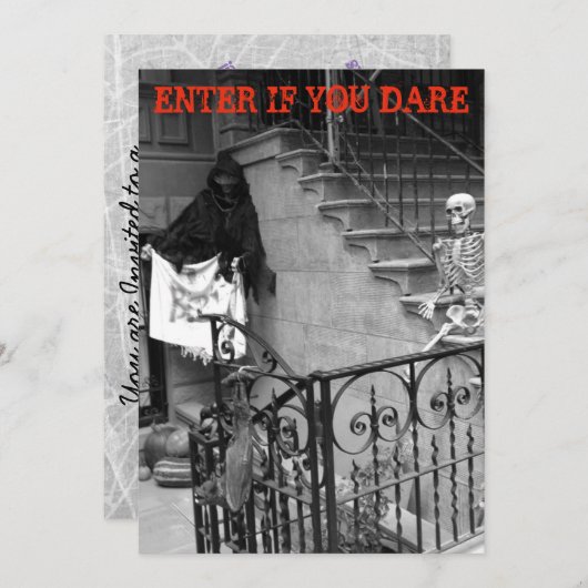 Manoir hanté par les invitations à la fête d'Hallo (Devant / Derrière)