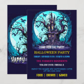 Manoir Hauné éffrayant Invitations de la fête d'Ha (Devant / Derrière)