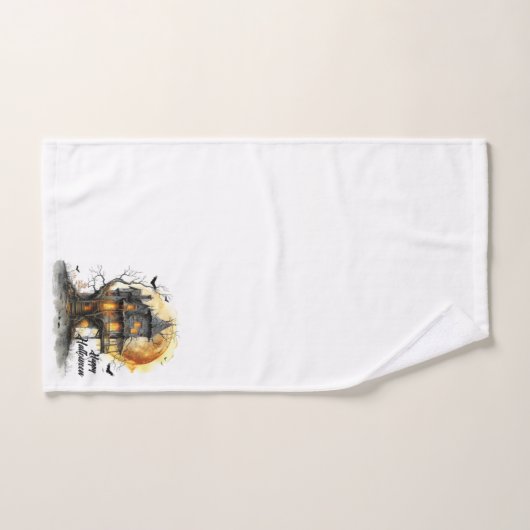 Manoir Lune - Salutations d'Halloween dans l'ombre (Serviette à main)