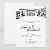 Manoir Wadsworth Connecticut Invitation de Lieu Pe (Devant / Derrière)