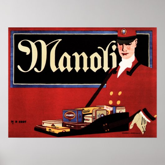 MANOLI Cigars Hans Rudi Erdt German Sachplakat Poster (Voorkant)