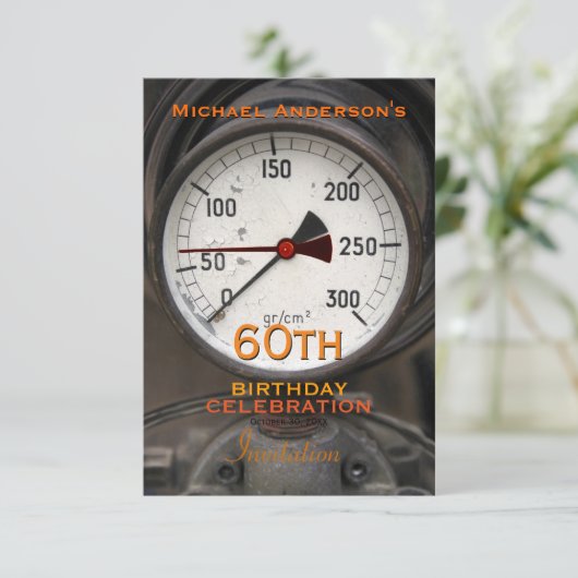 Manometer 60ste Verjaardag Kaart (Staand voorkant)