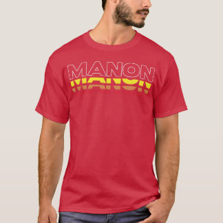 Manon voornaam grappige vintage zonsondergang Mano T-shirt
