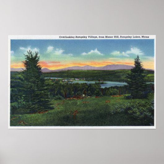Manor Hill Overlook Rangeley Village Scene Poster (Voorkant)
