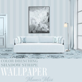 Manor Mist Six Inch Blue Shadow Stripe Behang