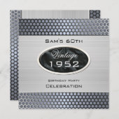 Mans  60e zilvermetaal-blikdag kaart (Voorkant / Achterkant)