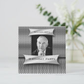 Mans 60e zilvermetaal Zwarte Dag Kaart (Staand voorkant)