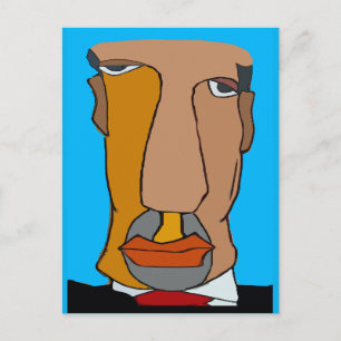 Mans Abstract Face Briefkaart