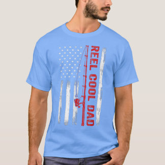 Mans Amerikaanse Vlag Vissende Reel Cool Vader Vad T-shirt