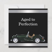 Mans Antiek auto verjaardagsfeestje Kaart (Achterkant)