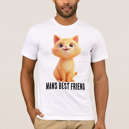 Mans Best Friend, the cat Mens t-shirt (Devant)