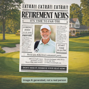 Mans grappige golfkrant foto pensioenfeest  kaart