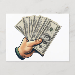 Mans hand Holding 100 dollar koopt geld kunst Briefkaart