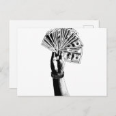 Mans hand Holding 100 dollar koopt geld kunst Briefkaart (Voorkant / Achterkant)