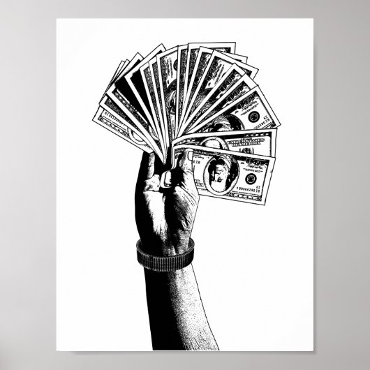 Mans hand Holding 100 dollar koopt geld kunst Poster (Voorkant)