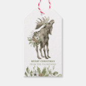 Mans met bloemen | Vroegere kerstcadeauLabels Cadeaulabel (Voorkant)