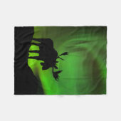Mans met Green Aurora Borealis, Alaska Fleece Deken (Voorkant (Horizontaal))