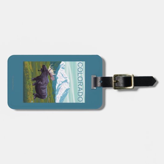 Mans met MountainColorado Bagagelabel (Voorkant horizontaal)