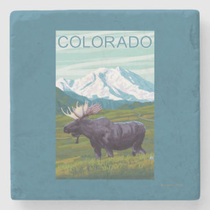 Mans met MountainColorado Stenen Onderzetter