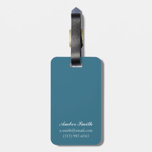 Mans met MountainUtah Bagagelabel (Achterkant verticaal)