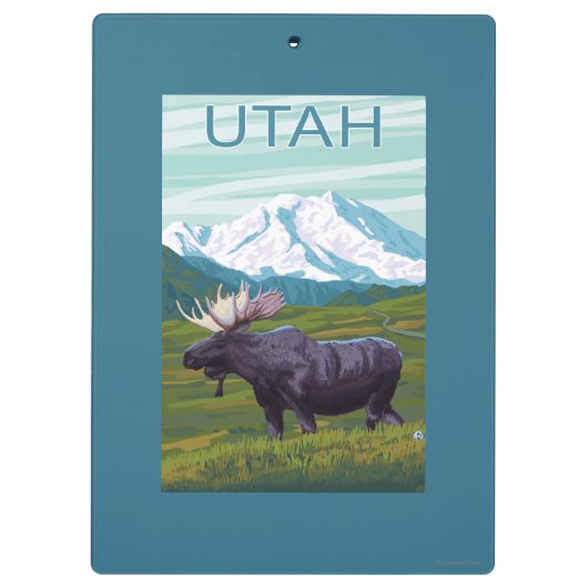 Mans met MountainUtah Klembord (Achterkant)