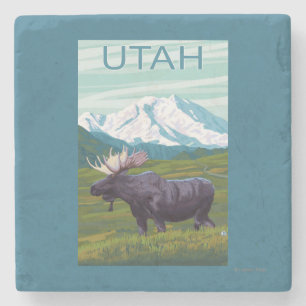 Mans met MountainUtah Stenen Onderzetter