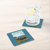 Mans met MountainUtah Vierkante Kartonnen Onderzetter (Insitu)