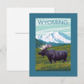 Mans met MountainWyoming Briefkaart (Voorkant / Achterkant)