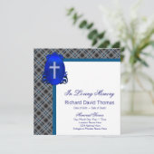 Mans Navy blauw grijs in liefdevolle herinnering M Kaart (Staand voorkant)