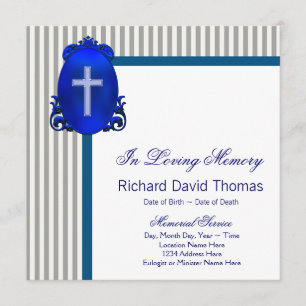 Mans Navy Blue Grey in Living Memory Memorial Kaart