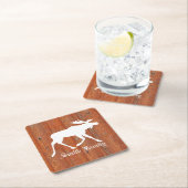 Mans op de weetherde pijn vierkante kartonnen onderzetter (Insitu)