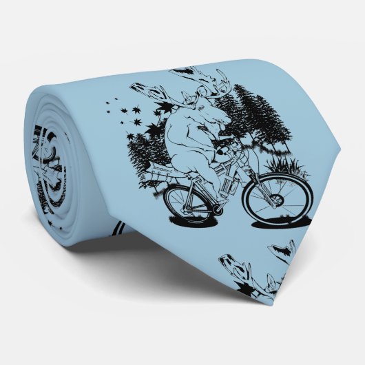 Mans op een fiets stropdas (Opgerold)